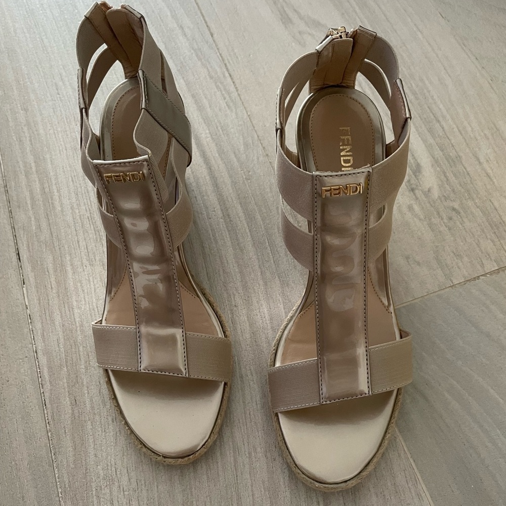 Fendi carioca elastic wedge